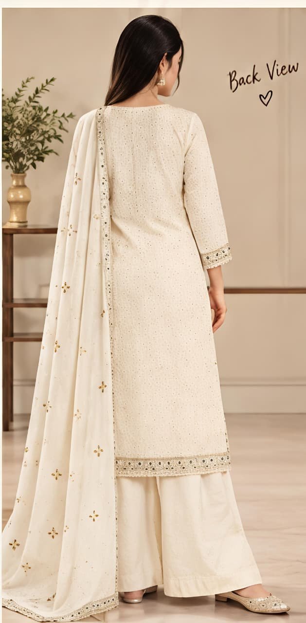 Elegant Cotton Blend Kurti Palazzo Set for Women view 5