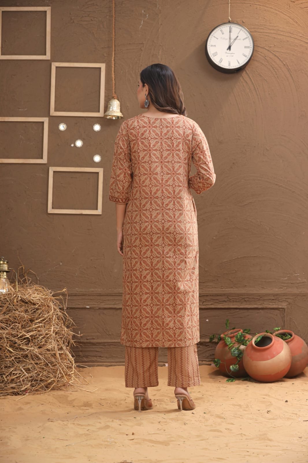 Printed Cotton Kurta Set with Dupatta | The Kurti Shop view 3
