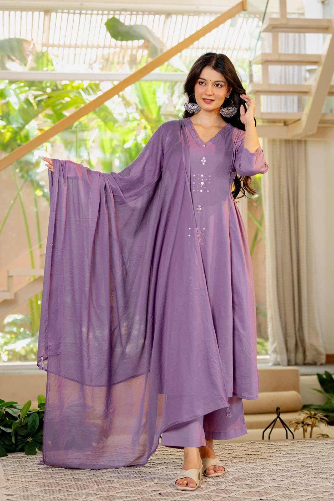 The Kurti Shop – Women Embellished Straight Kurta Pant with Dupatta | 3 Piece Ethnic Set view 2