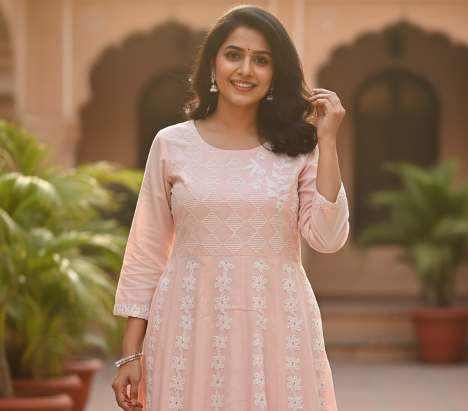 Tks Lucknowi work Gown view 2
