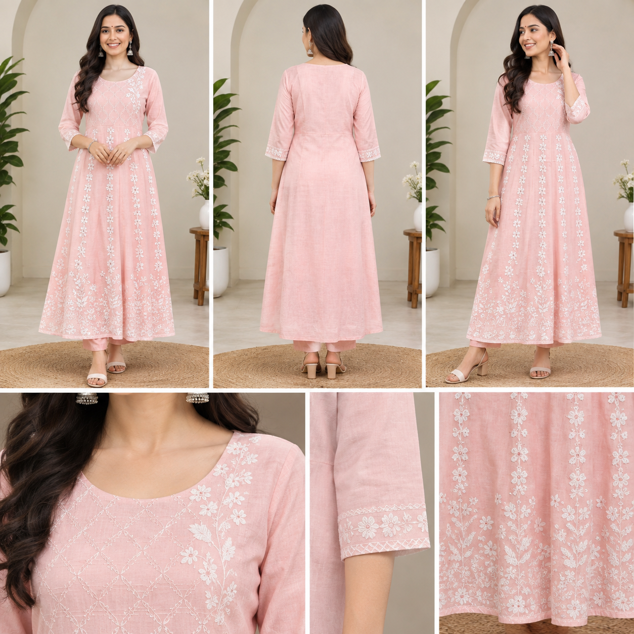 Tks Lucknowi work Gown view 6