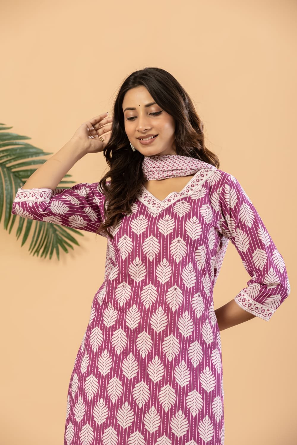Women’s Printed Kurta Pant & Dupatta Set | 3 Piece Ethnic Wear Set | Comfortable Everyday & Festive Wear view 4