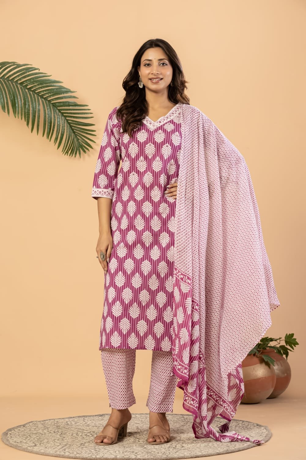 Women’s Printed Kurta Pant & Dupatta Set | 3 Piece Ethnic Wear Set | Comfortable Everyday & Festive Wear view 5