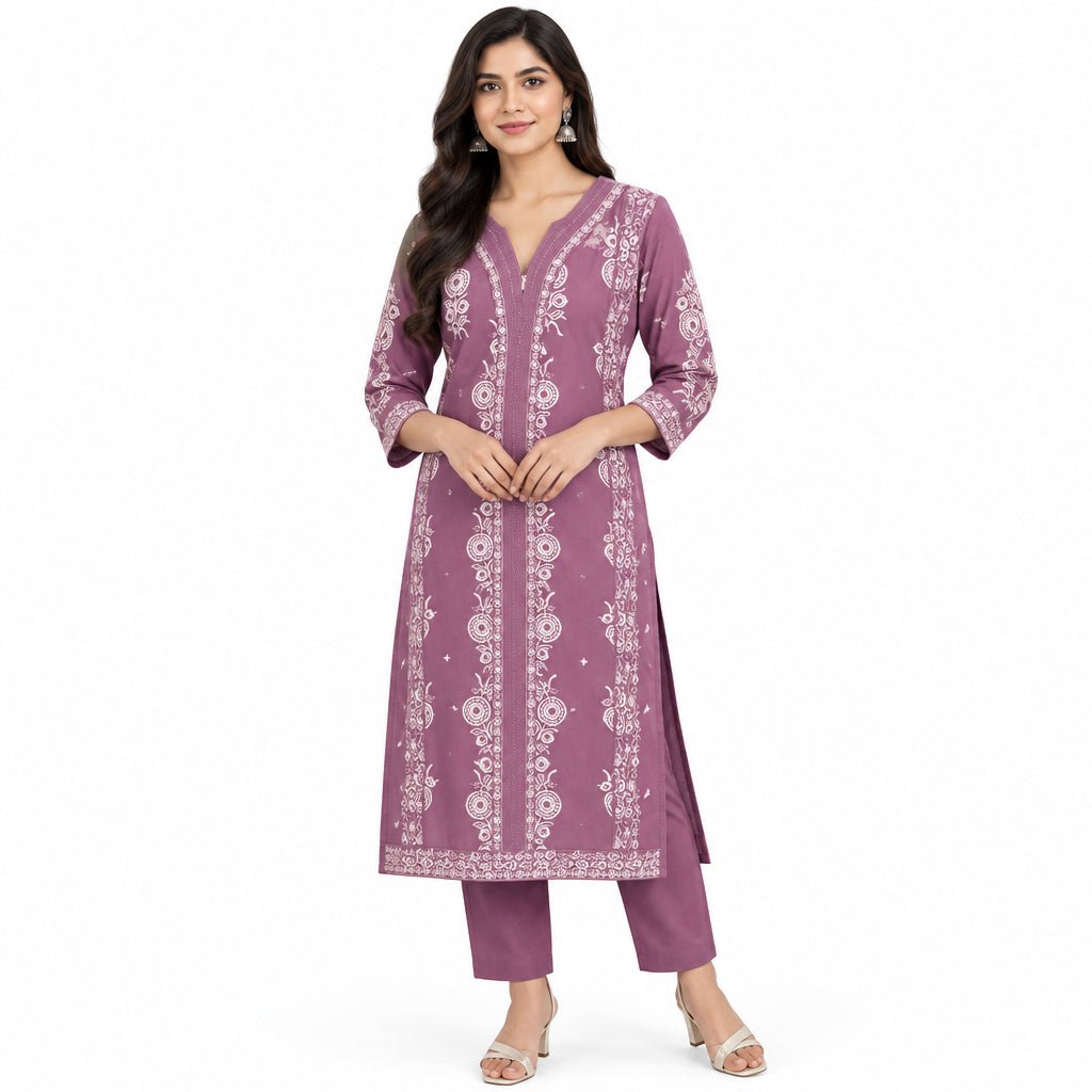 Women’s Printed Straight Kurta Set with Dupatta & Bottom | 3 Piece Ethnic Wear view 2